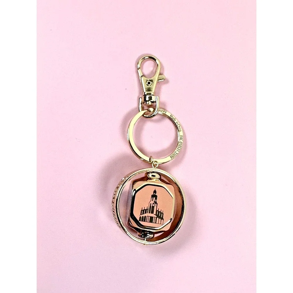 Disneyland Resort Spinner Keychain Castle Icons Disney Store Gold Tone